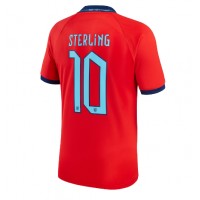 Camisa de Futebol Inglaterra Raheem Sterling #10 Equipamento Secundário Mundo 2022 Manga Curta